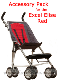 Excel Elise Sun Hood, Rain Cover, Basket, Seat Liner & Footmuff Set RED