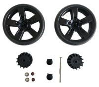 Replacement Black Wheels (5 Spoke) Front or Rear (1 Pair / 2 Wheels)