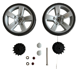 Replacement Grey Wheels Front or Rear (1 Pair / 2 Wheels)